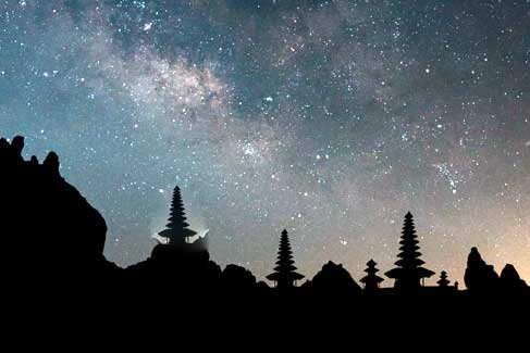 beautiful sunset during nyepi day