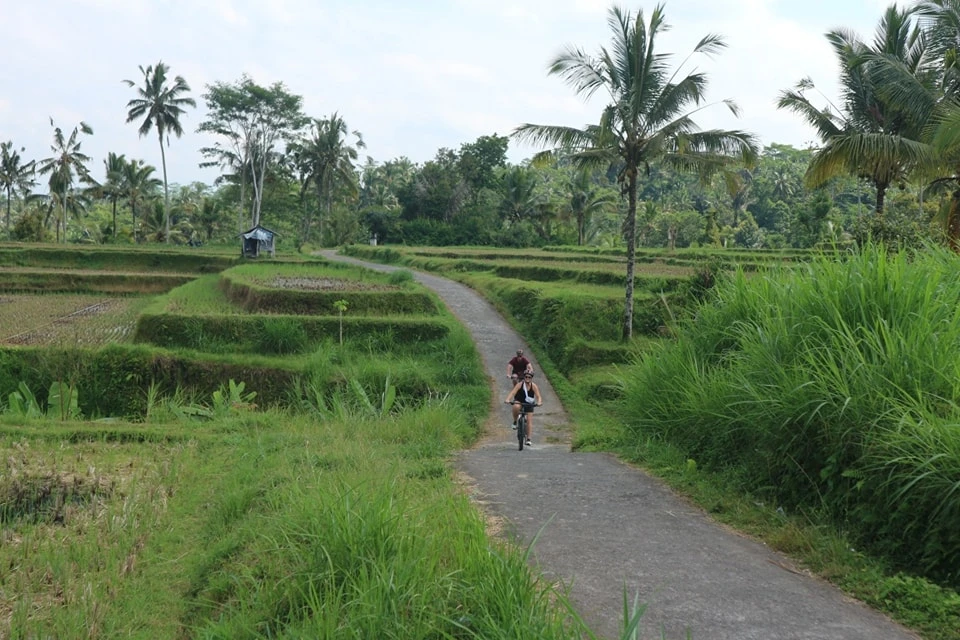 family cycling Bali