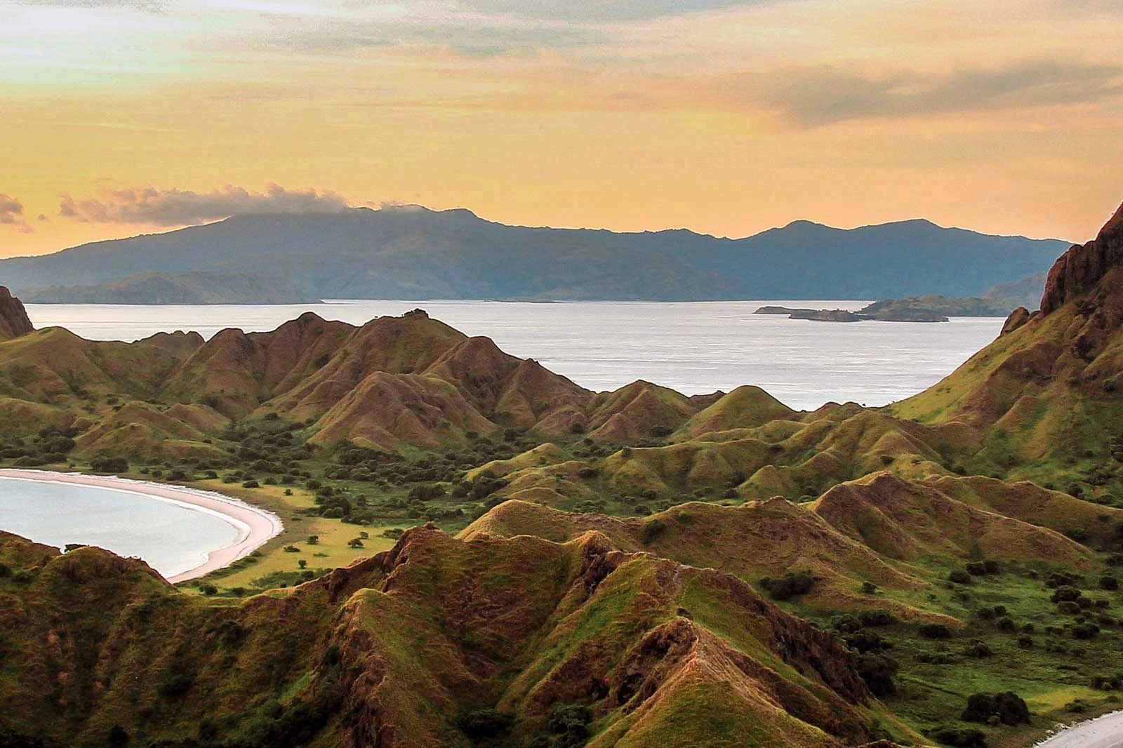 Padar island sunset view during trip to Komodo island
