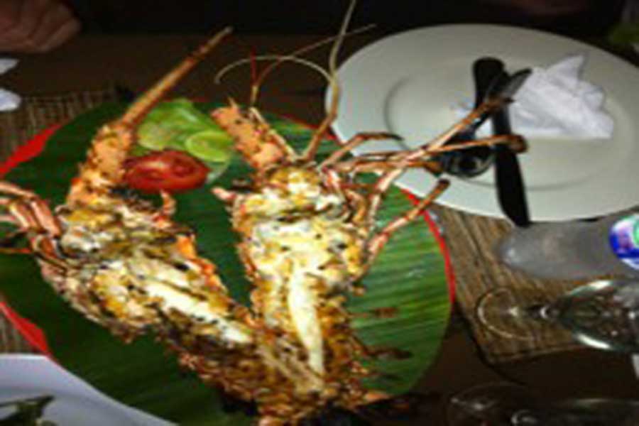 lobster seafood menu, jimbaran, dinner, bali