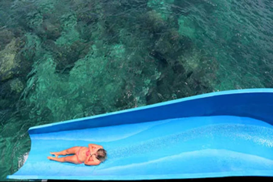 water slide, beach club, lembongan